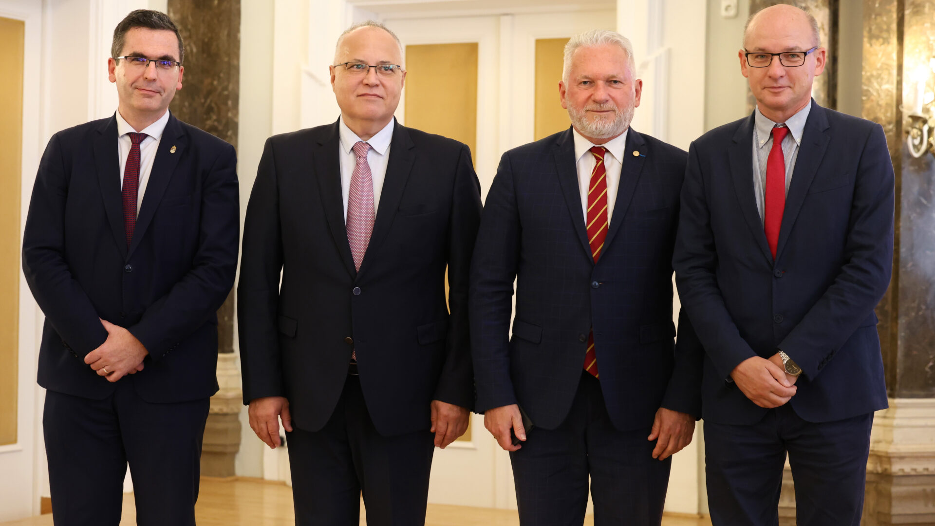 Prof. Dr. Levente Kovács, László Borhy, Attila Fábián and István Andrási after their election