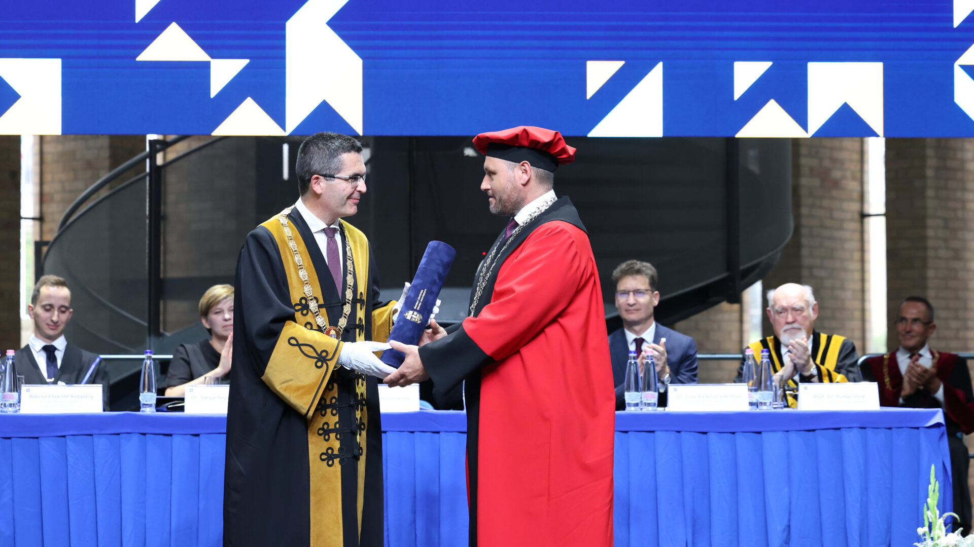 The Rector presenting the honorary Professor award