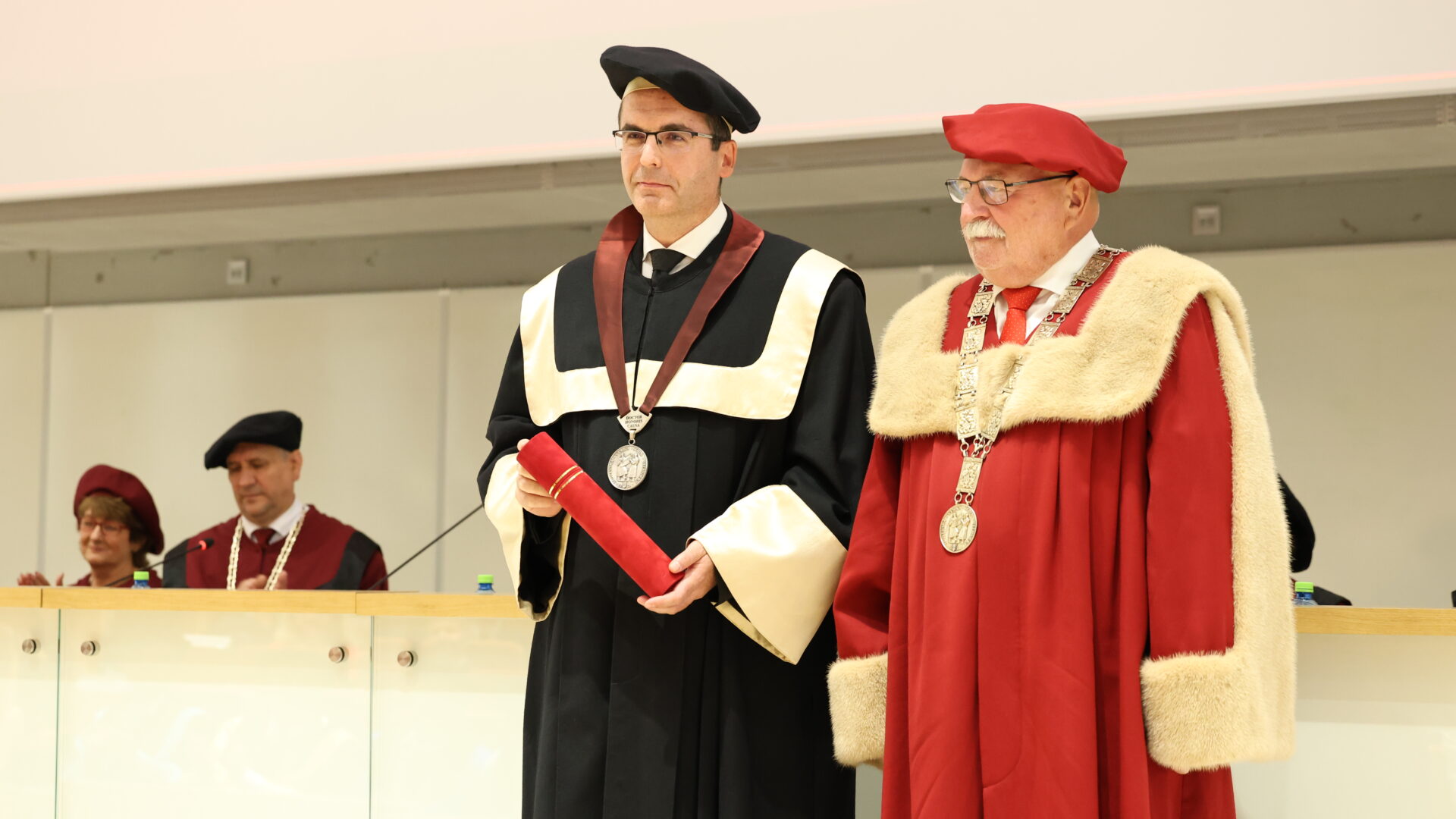 Prof. Dr. Levente Kovács with the Rector of Slovak University of Technology in Bratislava